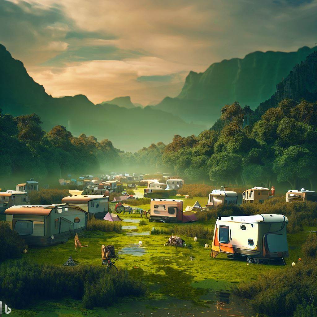 Camping irreal, creado por IA