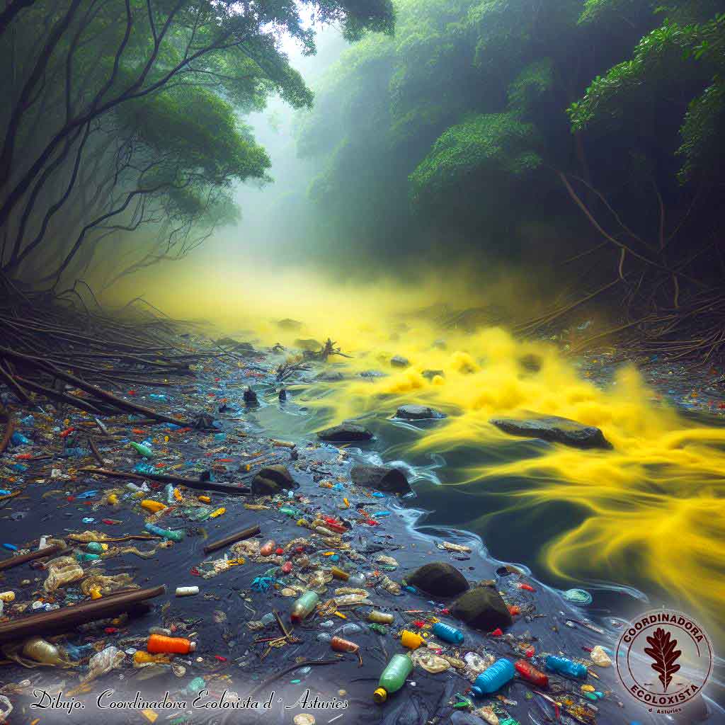 Recreación: Vertidos de micro plásticos en el río Nalón